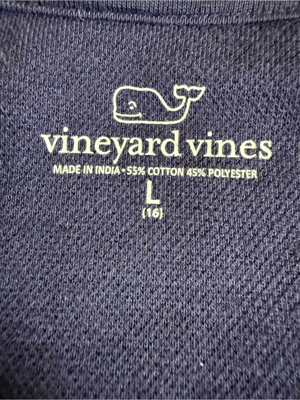 Vineyard Vines Saltwater 1/4 Zip Pullover Boys L 16 Navy Blue Sweater Whale - Picture 8 of 13